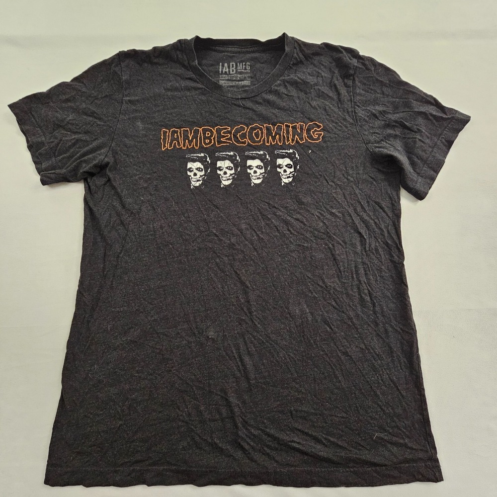 I Am Becoming IAM MFG Skulls Black Short Sleeve T-Shirt Men's L